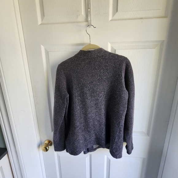 Merrell Assymetrical Front Button Up Cardigan with  Square Wooden Buttons Size S - Picture 2 of 9